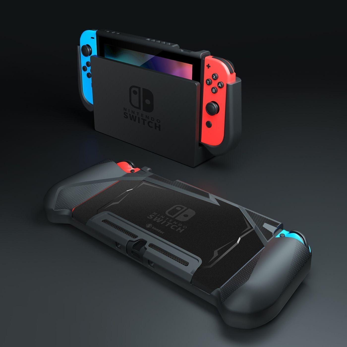 Tomtoc Estuche con agarre acoplable para Nintendo Switch - Negro-3