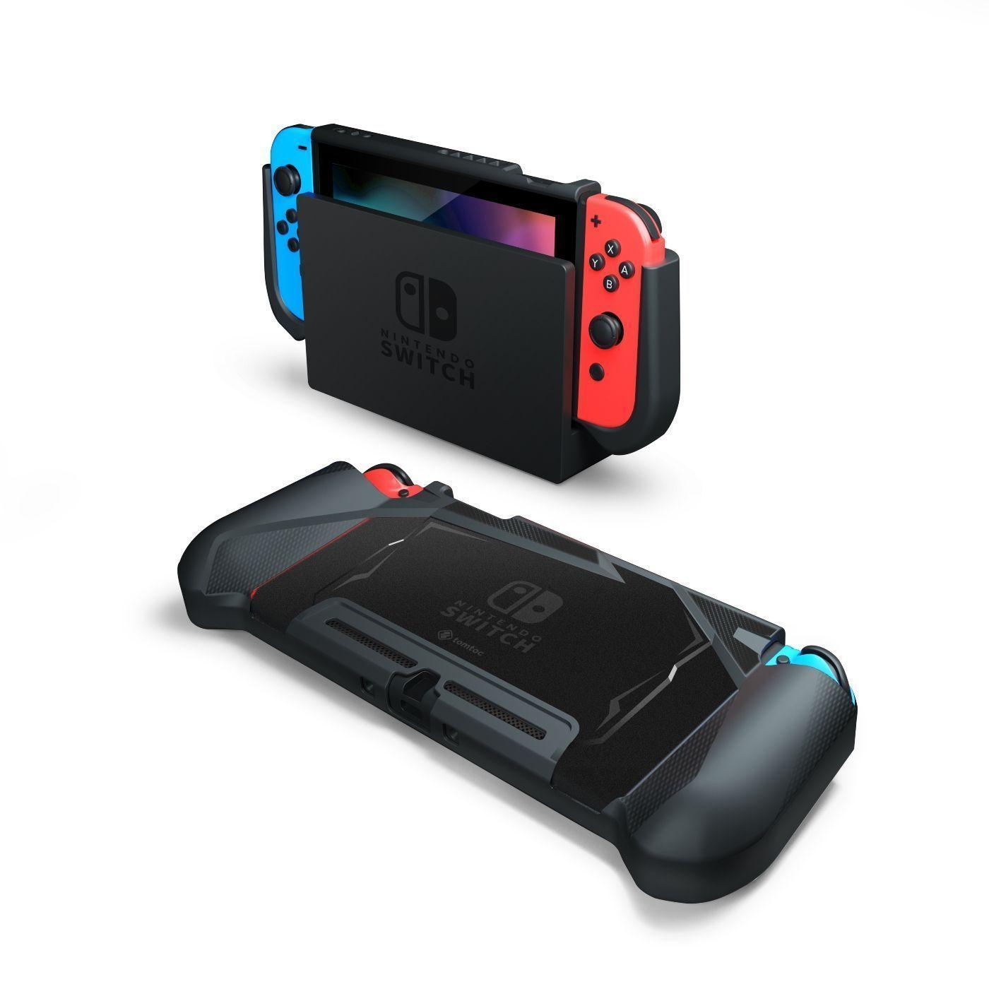 Tomtoc Estuche con agarre acoplable para Nintendo Switch - Negro-0