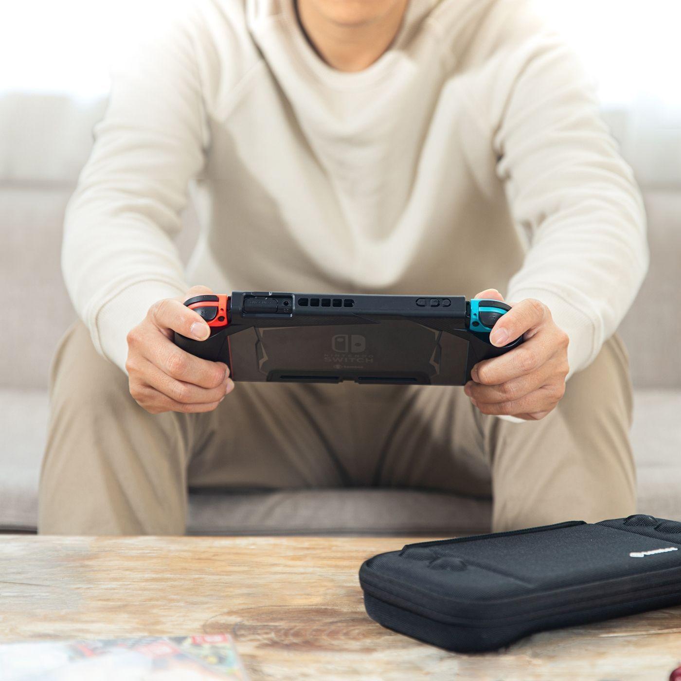 Tomtoc Estuche con agarre acoplable para Nintendo Switch - Negro-5
