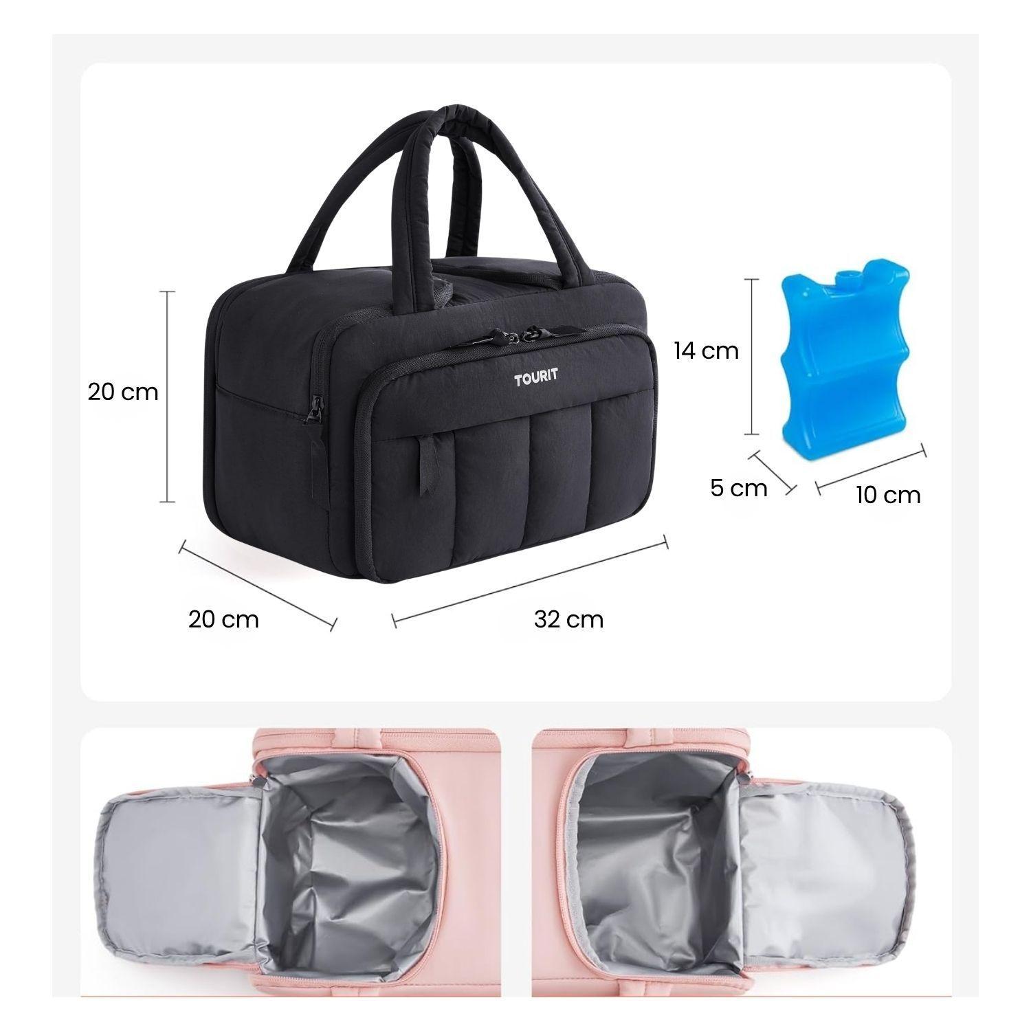 Tourit Lonchera Térmica Puffy 8.5L Hielo Reusable Negro-3
