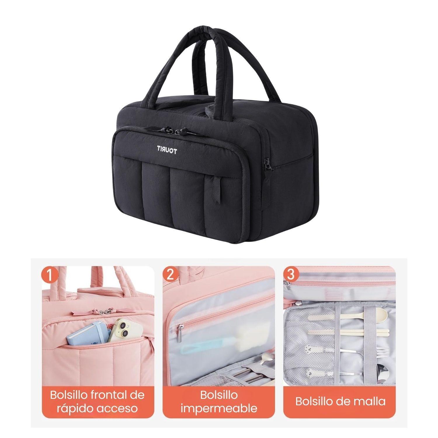 Tourit Lonchera Térmica Puffy 8.5L Hielo Reusable Negro-5