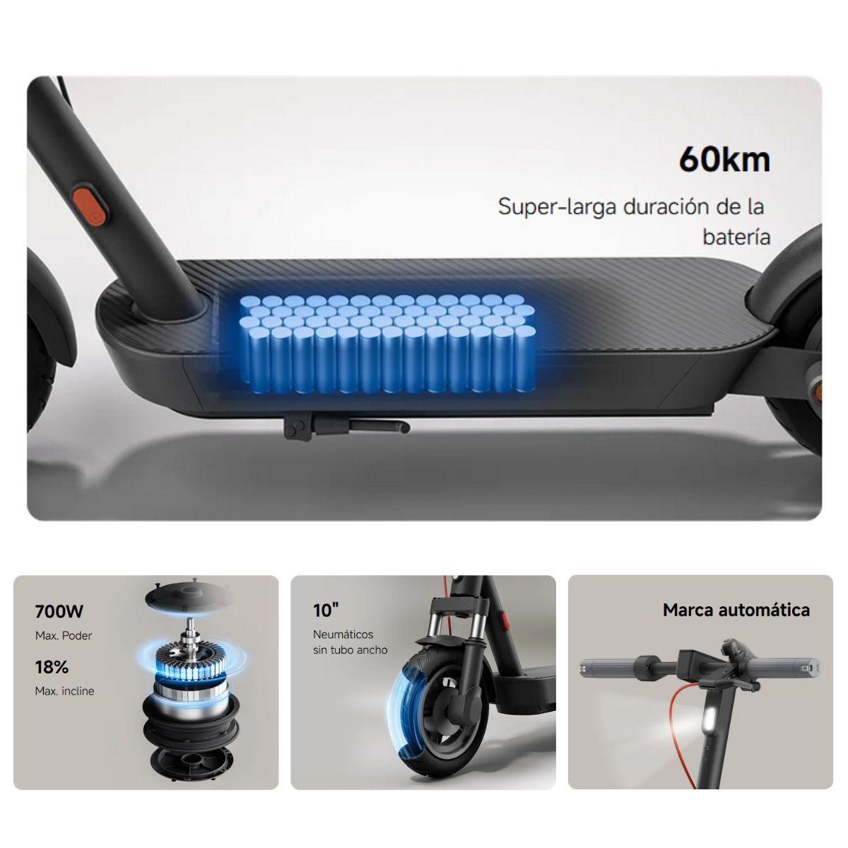 Xiaomi Scooter Eléctrico 5 Plegable 60km Autonomía 700W Negro-2