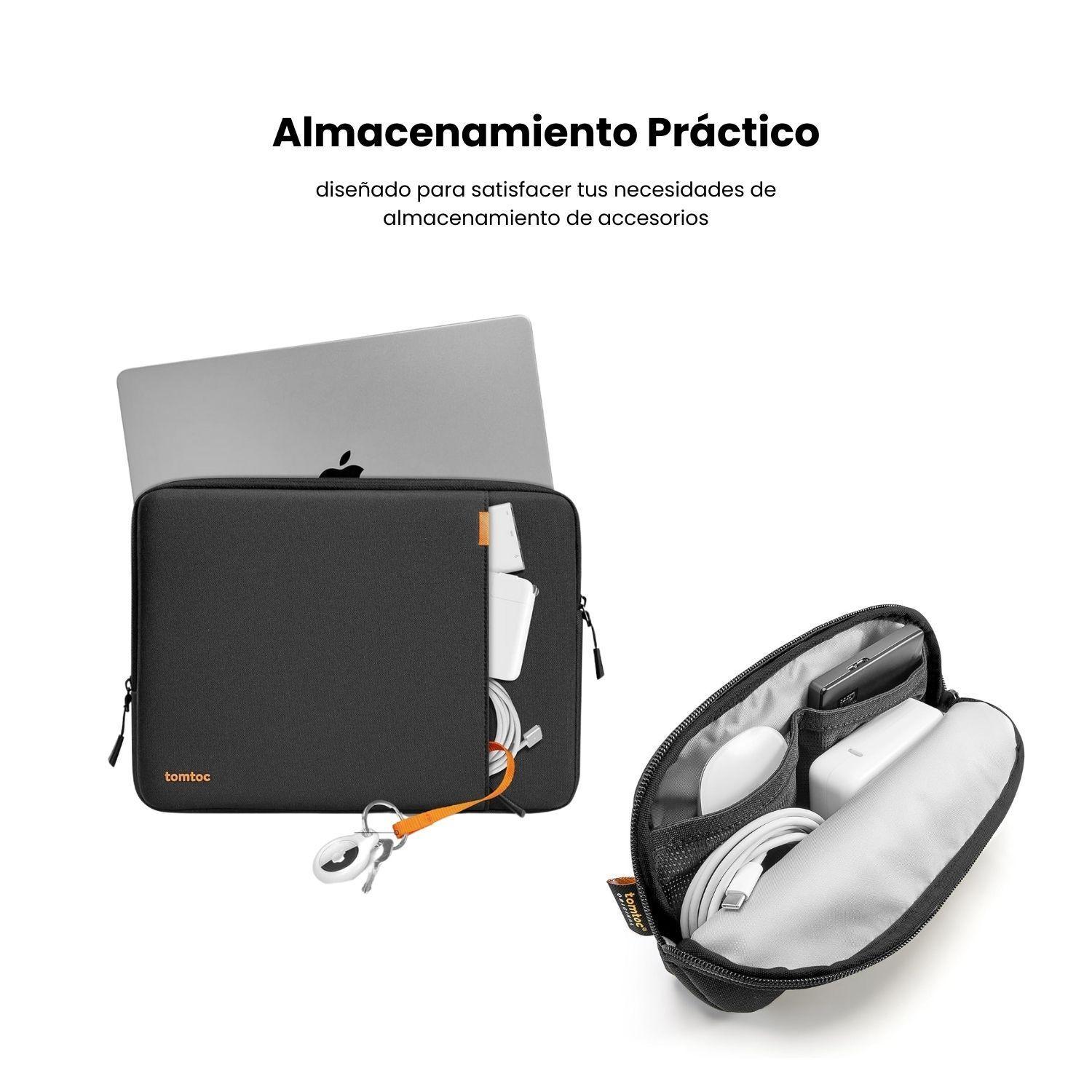 Tomtoc Funda Defender-A13 para MacBook Pro de 16" con organizador - Negro-5