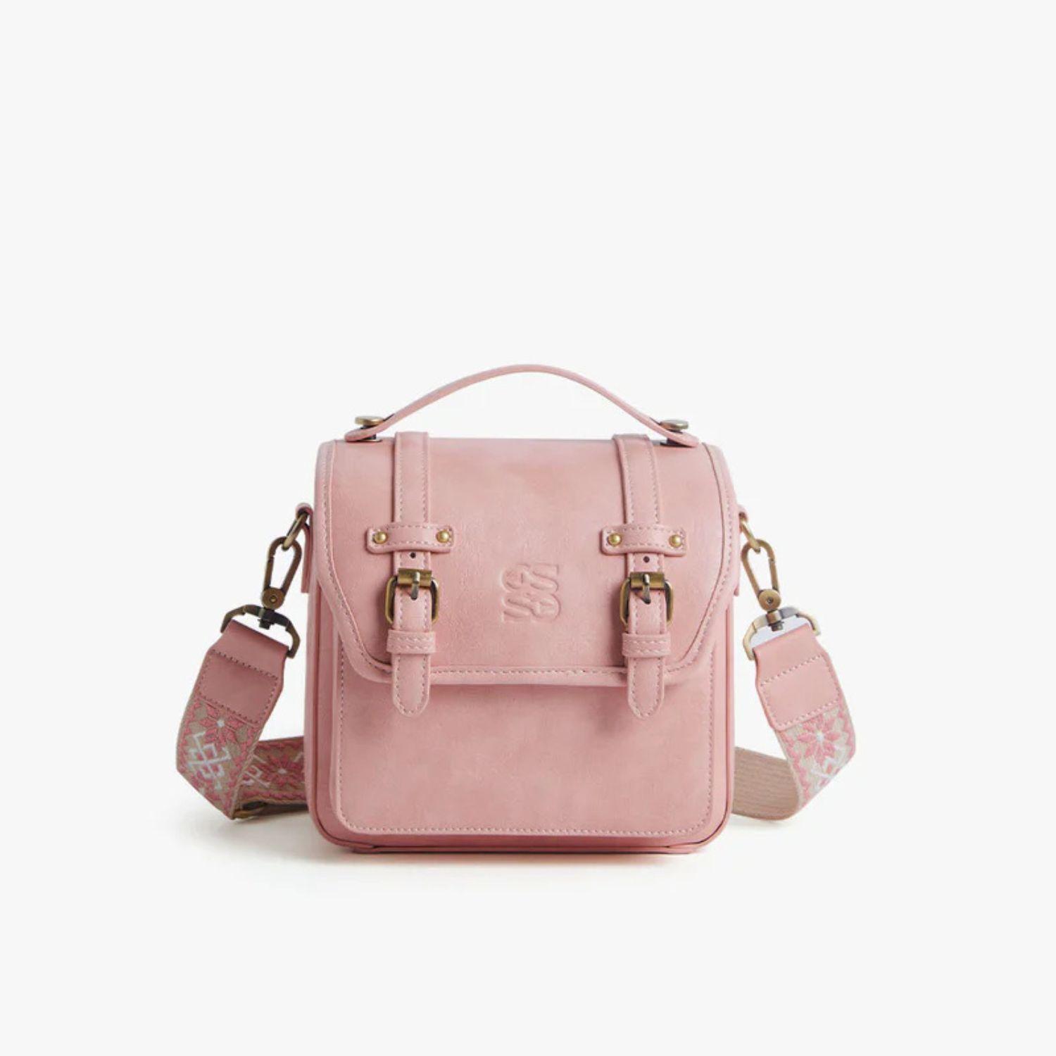 Ecosusi Bolso Vintage Clara Bandolera para Cámara Compacta Rosado-0