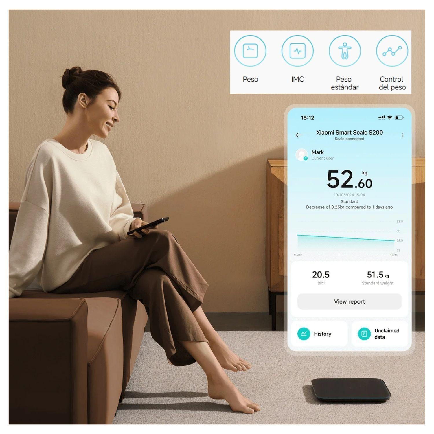 Xiaomi Balanza Inteligente S200 Alta Precisión Gris-5