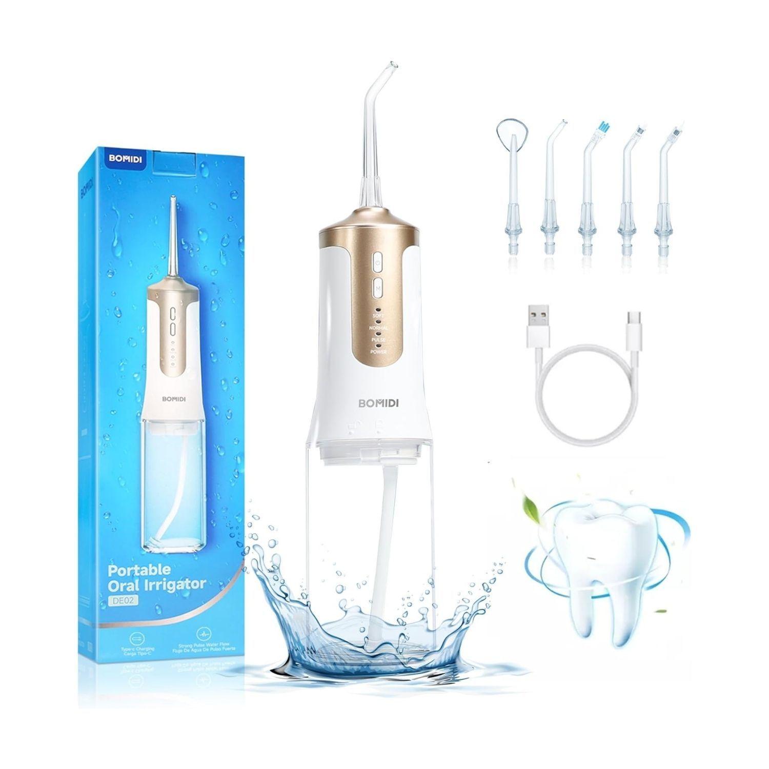 Bomidi Irrigador Bucal Portátil Recargable DE02 240 ml Blanco-1