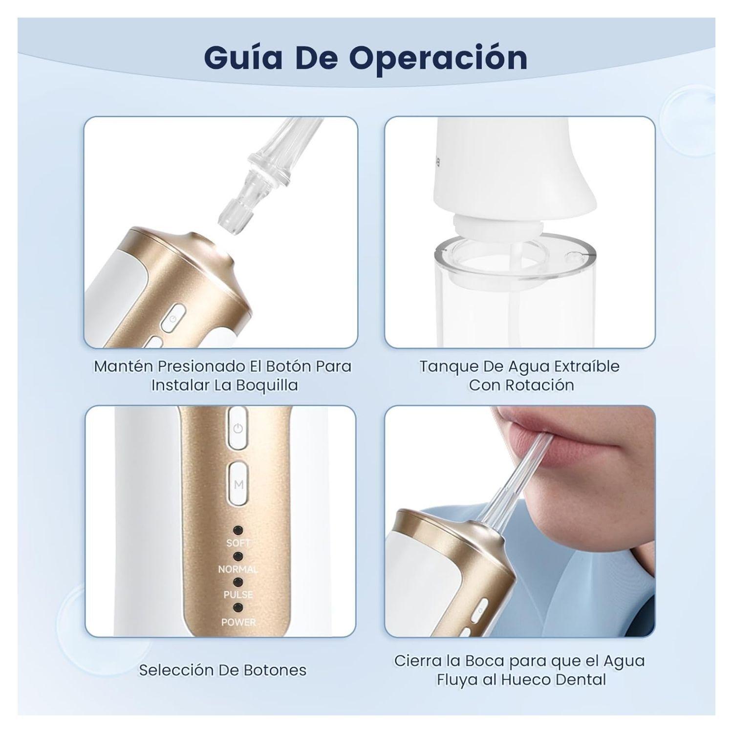 Bomidi Irrigador Bucal Portátil Recargable DE02 240 ml Blanco-5