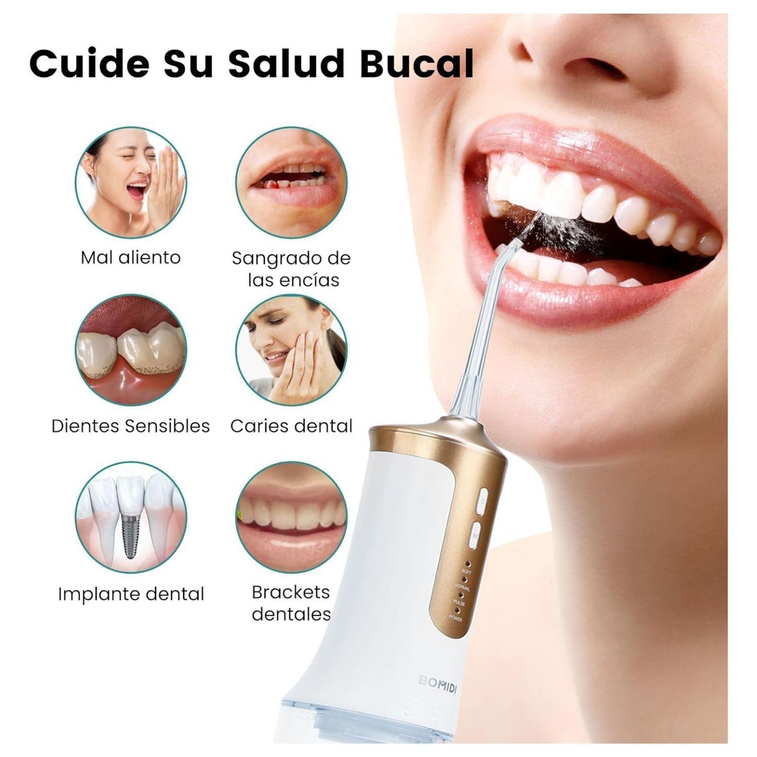 Bomidi Irrigador Bucal Portátil Recargable DE02 240 ml Blanco-7