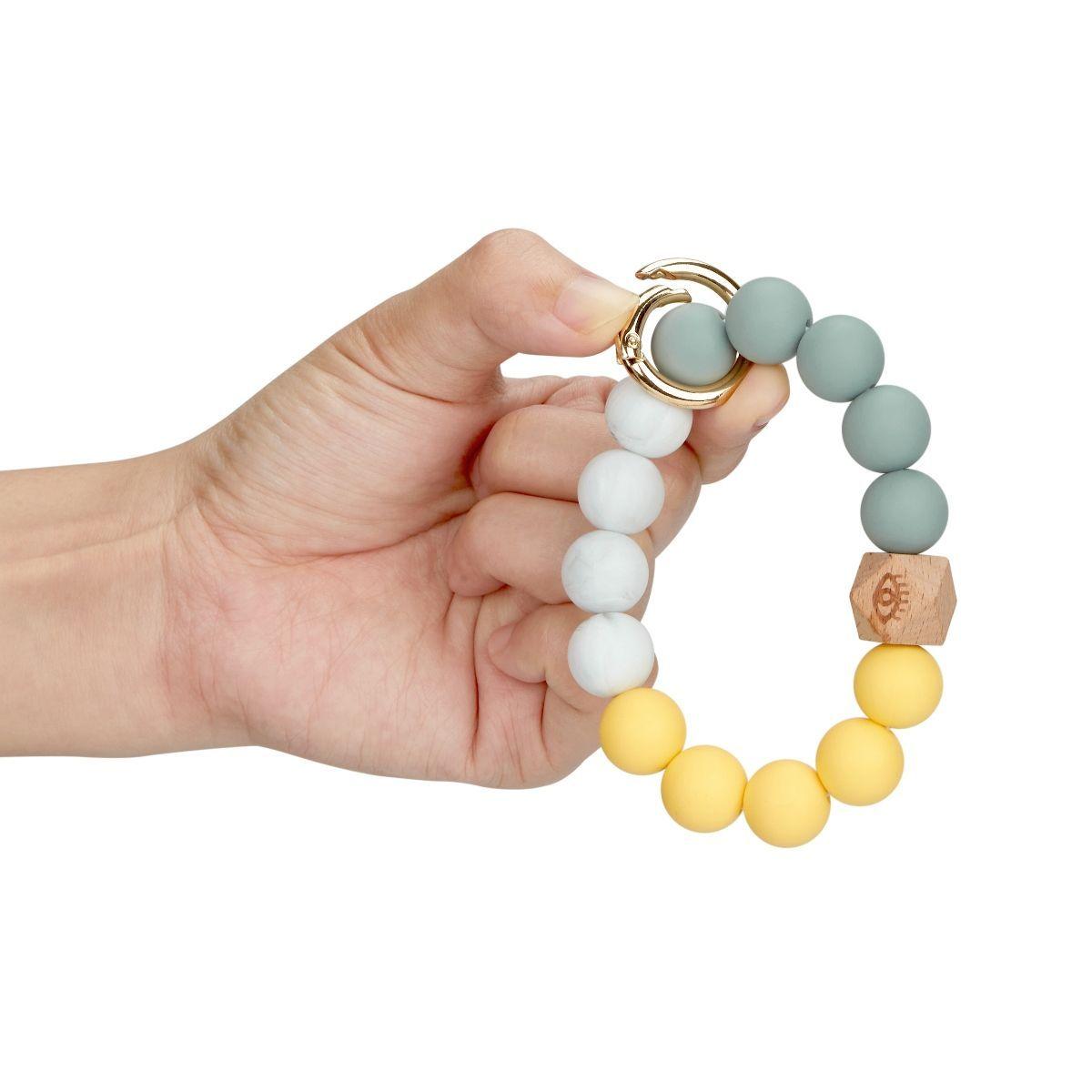 ECOSUSI Llavero de pulsera con billetera- Amarillo-6