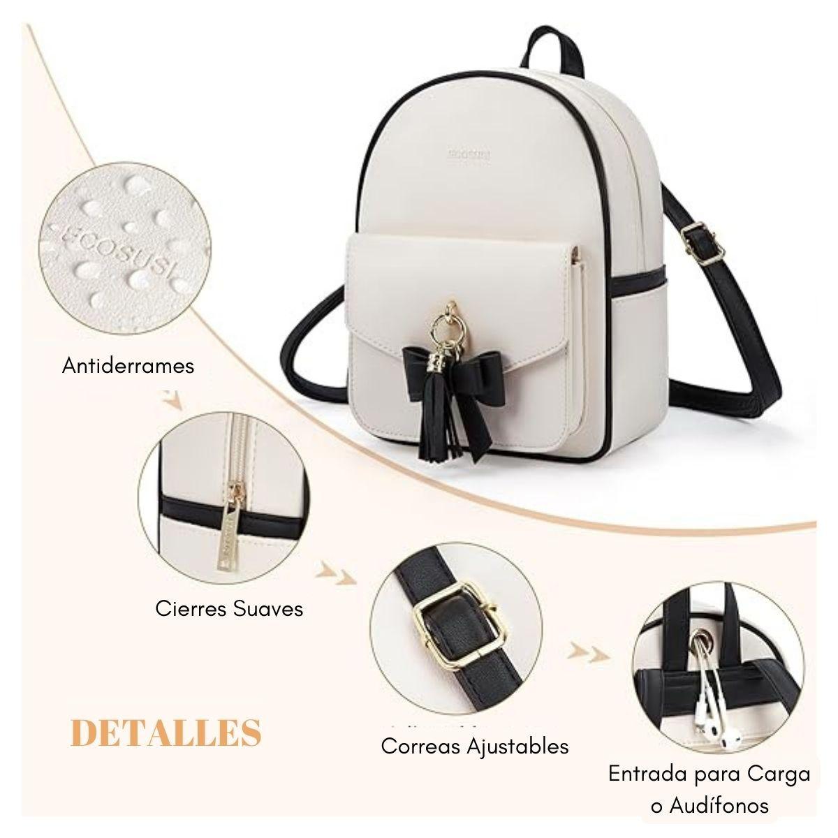Ecosusi Mini Mochila con Lazo para iPad Mini - Blanco Negro-4