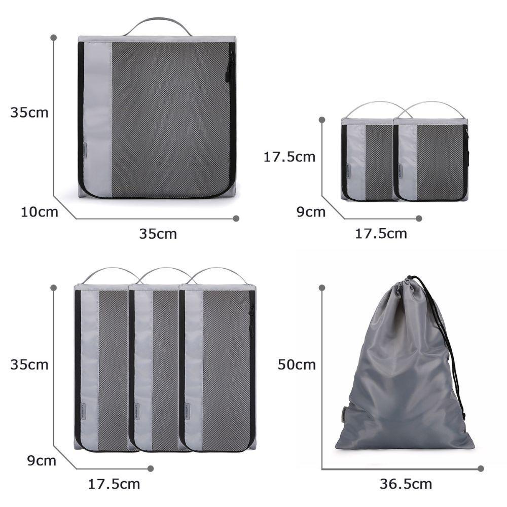 Bagsmart kit de cubos para embalaje 7 piezas - Gris-1
