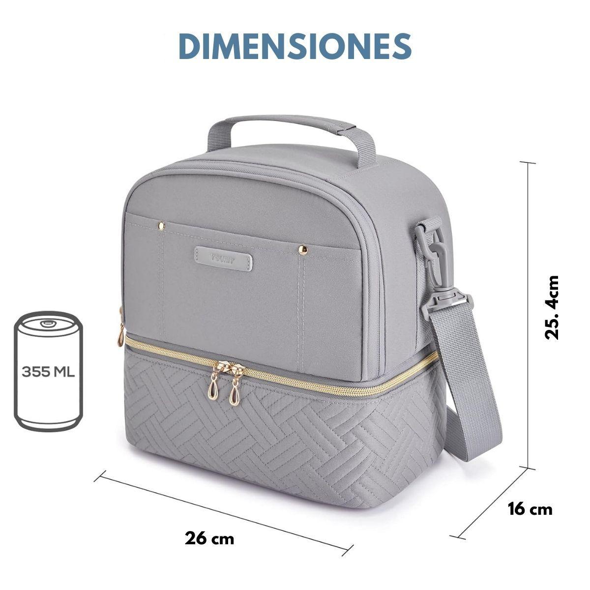 Tourit Lonchera con Aislamiento Térmico Cubierta Doble 10,6L - Gris-2