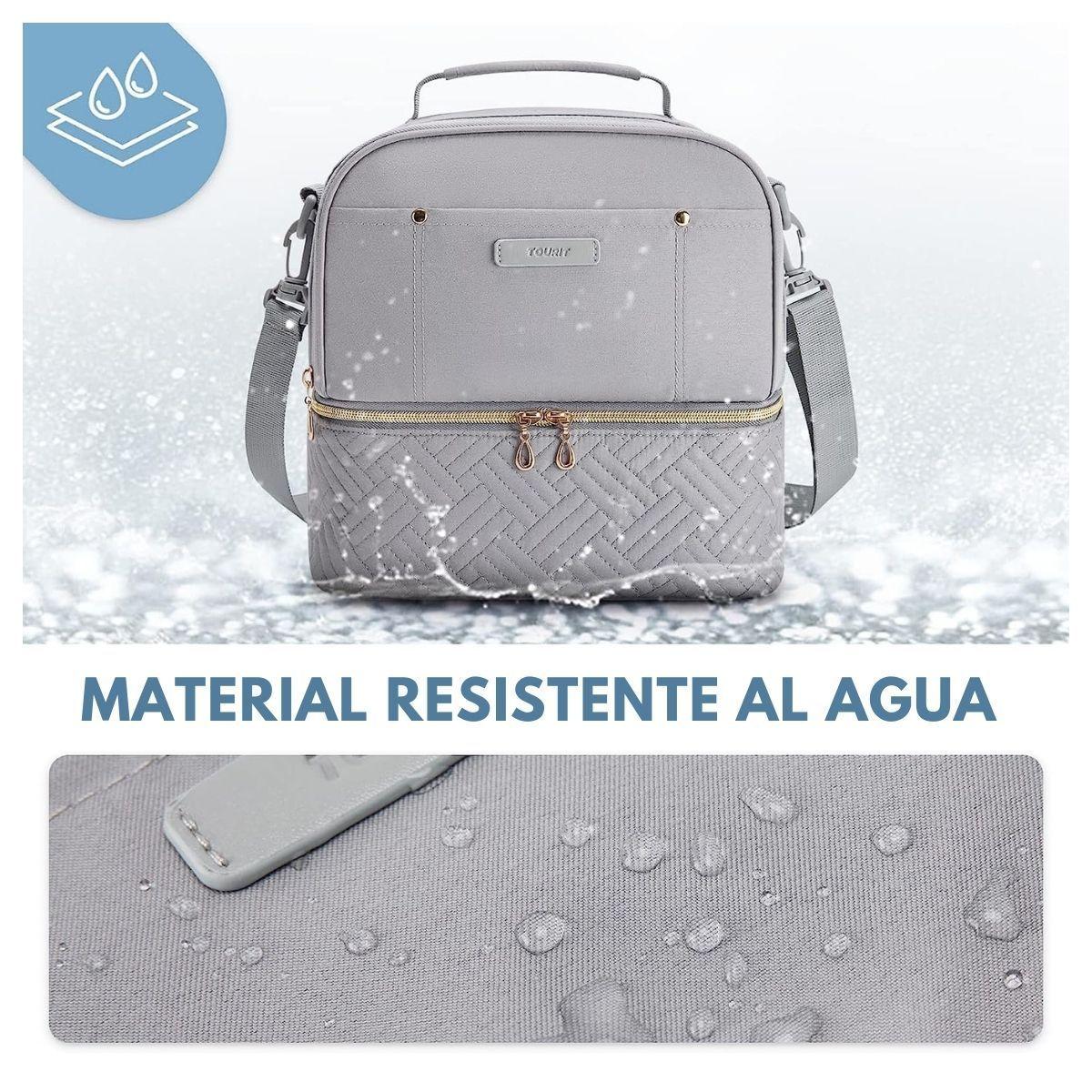 Tourit Lonchera con Aislamiento Térmico Cubierta Doble 10,6L - Gris-5