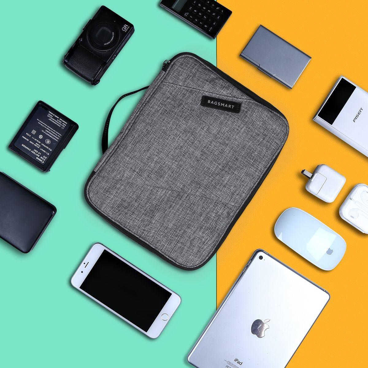 Bagsmart - Organizador de cables 2 niveles GLENDALE - Gris-7