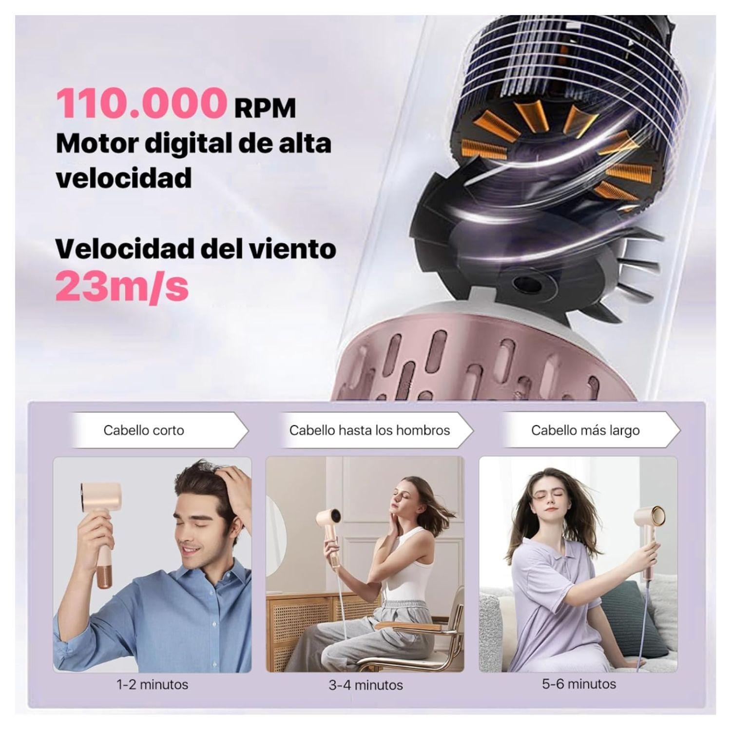 Bomidi Secador de Pelo Compacto HD04 Profesional Iónico Negativo Rosado-2