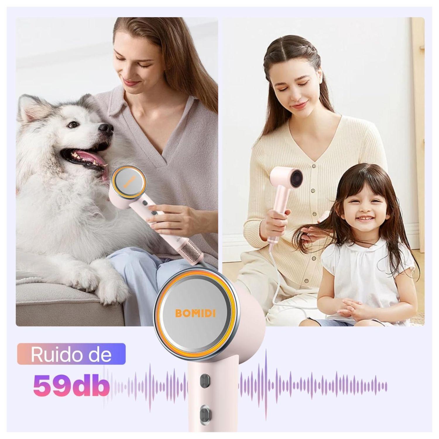 Bomidi Secador de Pelo Compacto HD04 Profesional Iónico Negativo Rosado-4