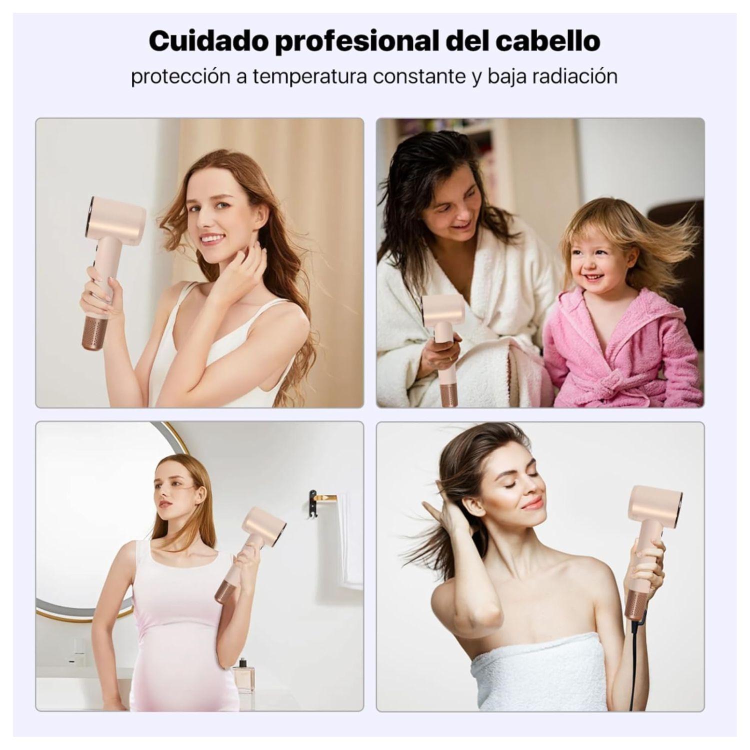 Bomidi Secador de Pelo Compacto HD04 Profesional Iónico Negativo Rosado-6