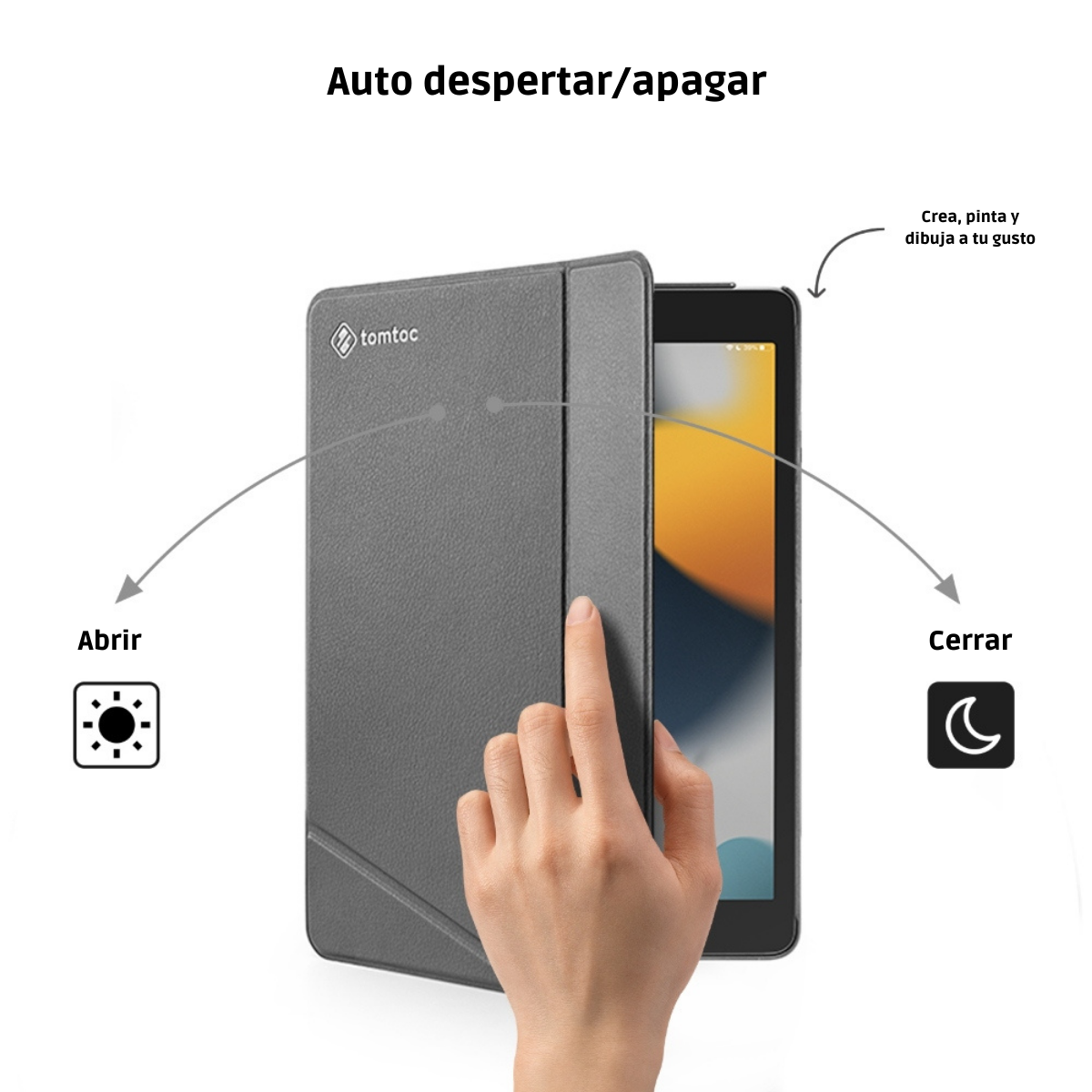 Tomtoc Funda Vertical iPad 10,2'' 9ª8ª7ª g Negro-4