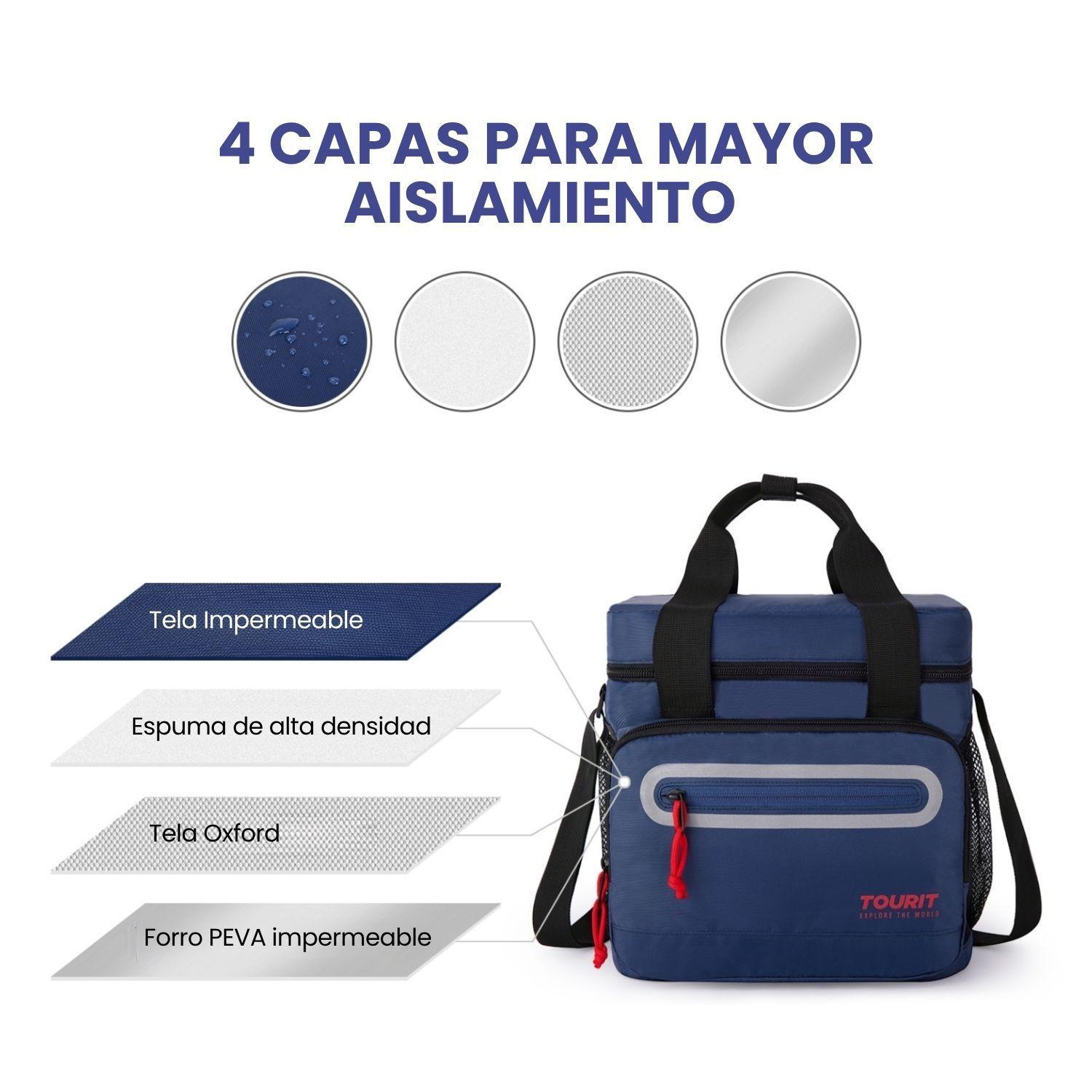 Tourit Lonchera Térmica Work 20 latas 14L Impermeable Azul Oscuro-5
