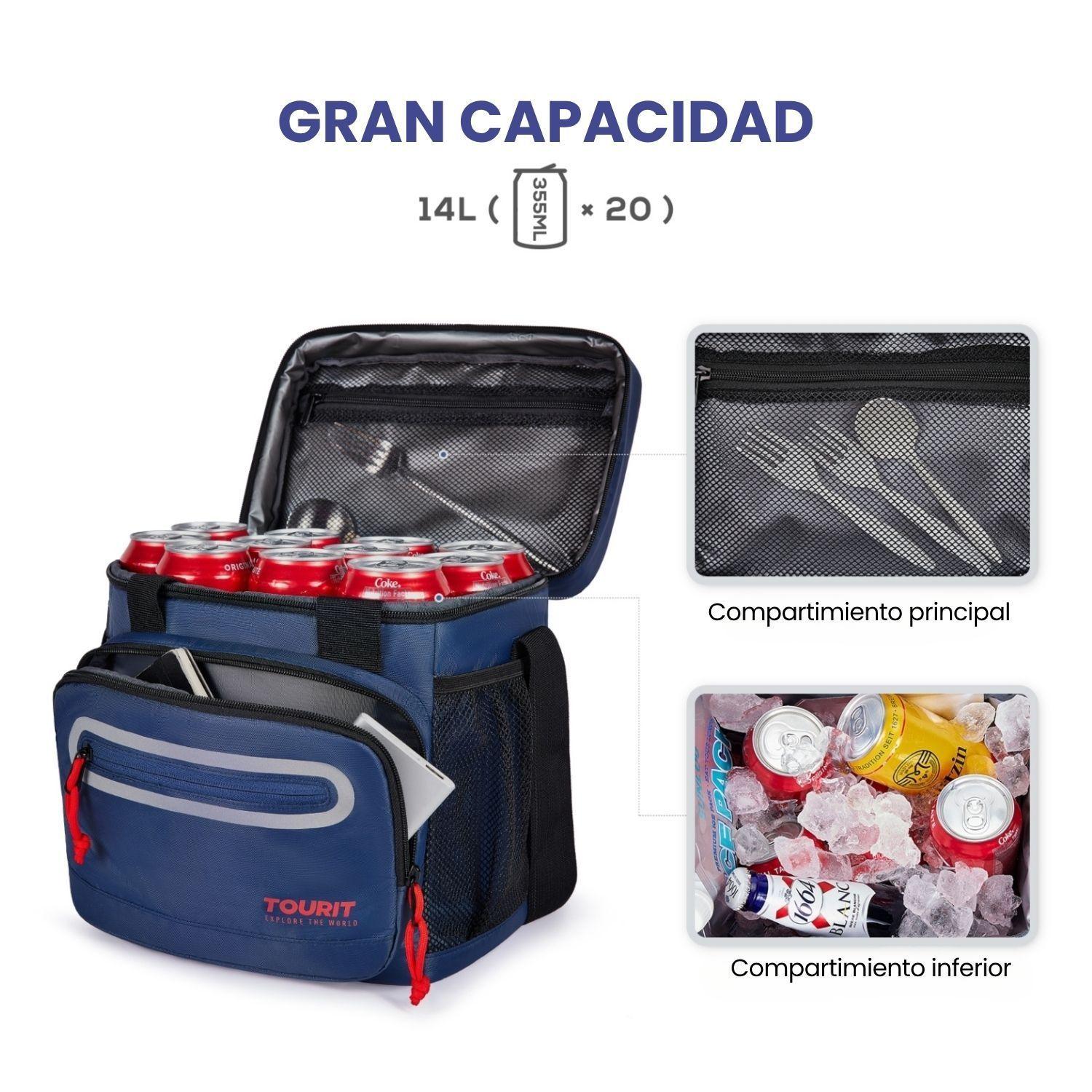 Tourit Lonchera Térmica Work 20 latas 14L Impermeable Azul Oscuro-6