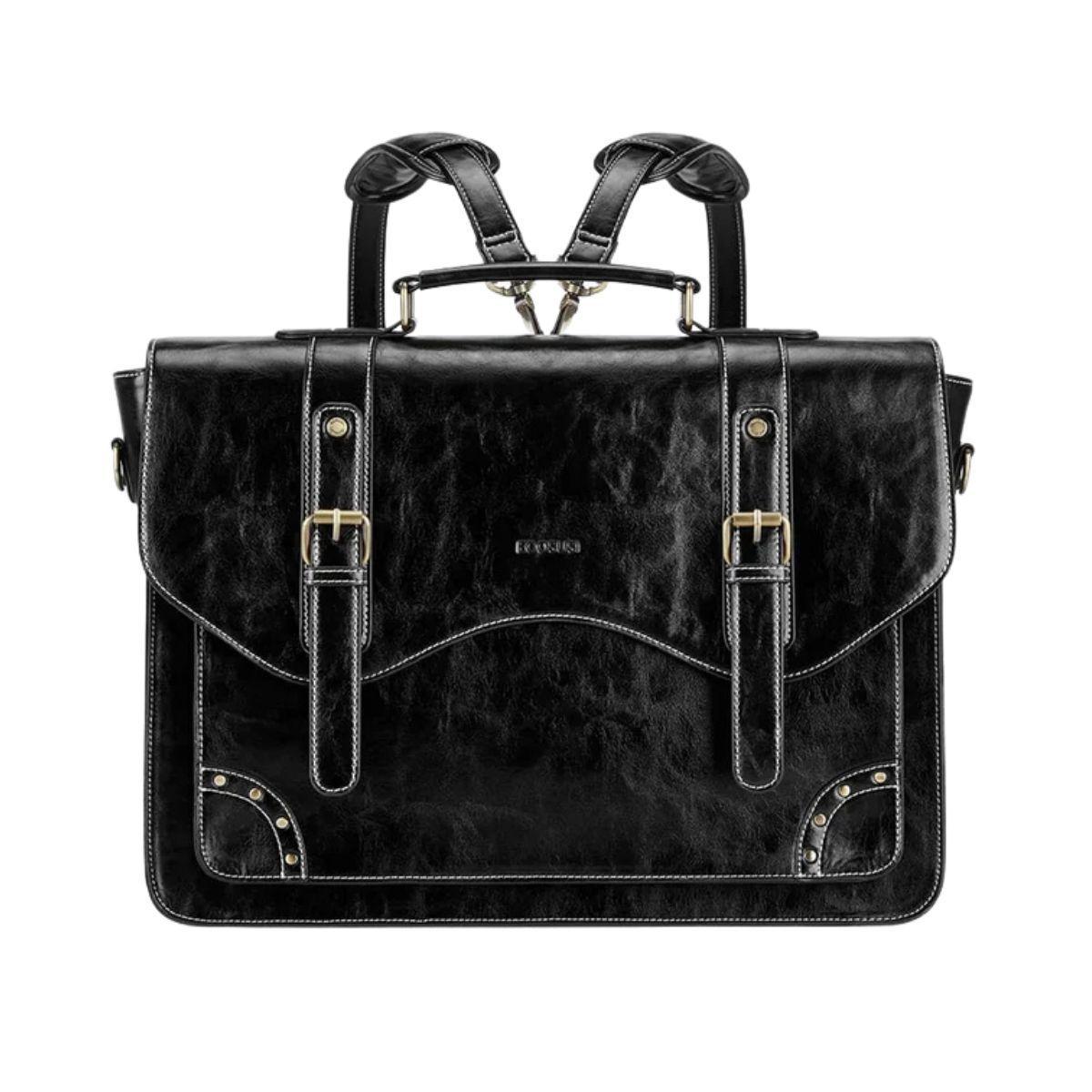 Ecosusi Maletín y Mochila Wilder con Remaches para notebook 15,6" - Negro-0