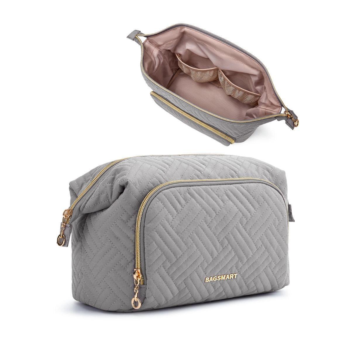 Bagsmart Cosmetiquero Tejido de Viaje Gris-2
