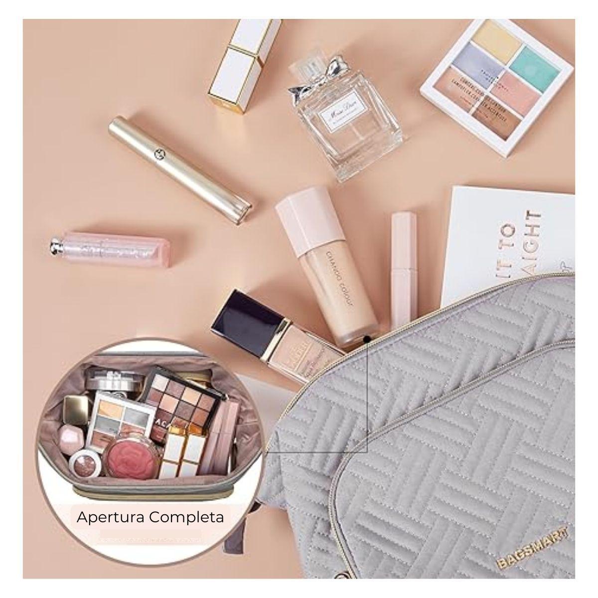 Bagsmart Cosmetiquero Tejido de Viaje Gris-3
