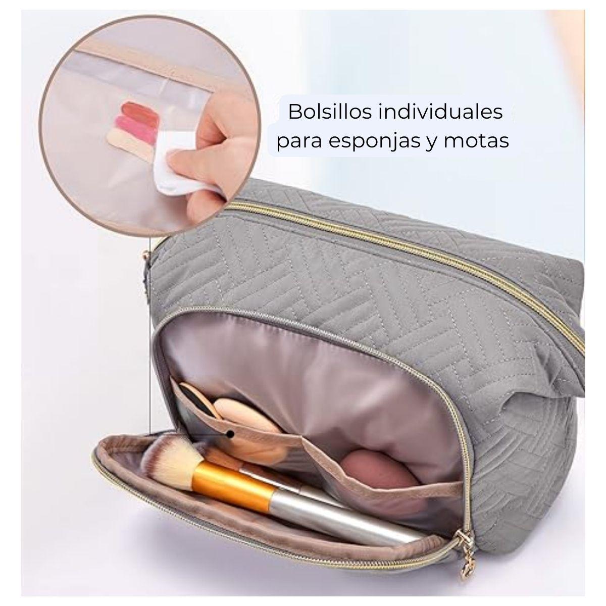 Bagsmart Cosmetiquero Tejido de Viaje Gris-4