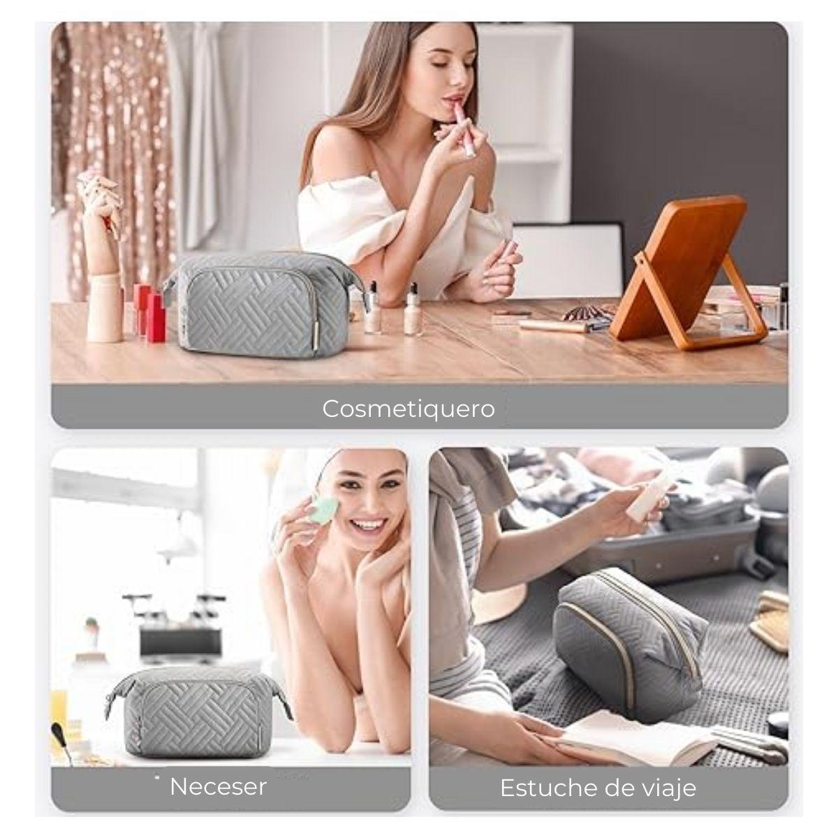 Bagsmart Cosmetiquero Tejido de Viaje Gris-5