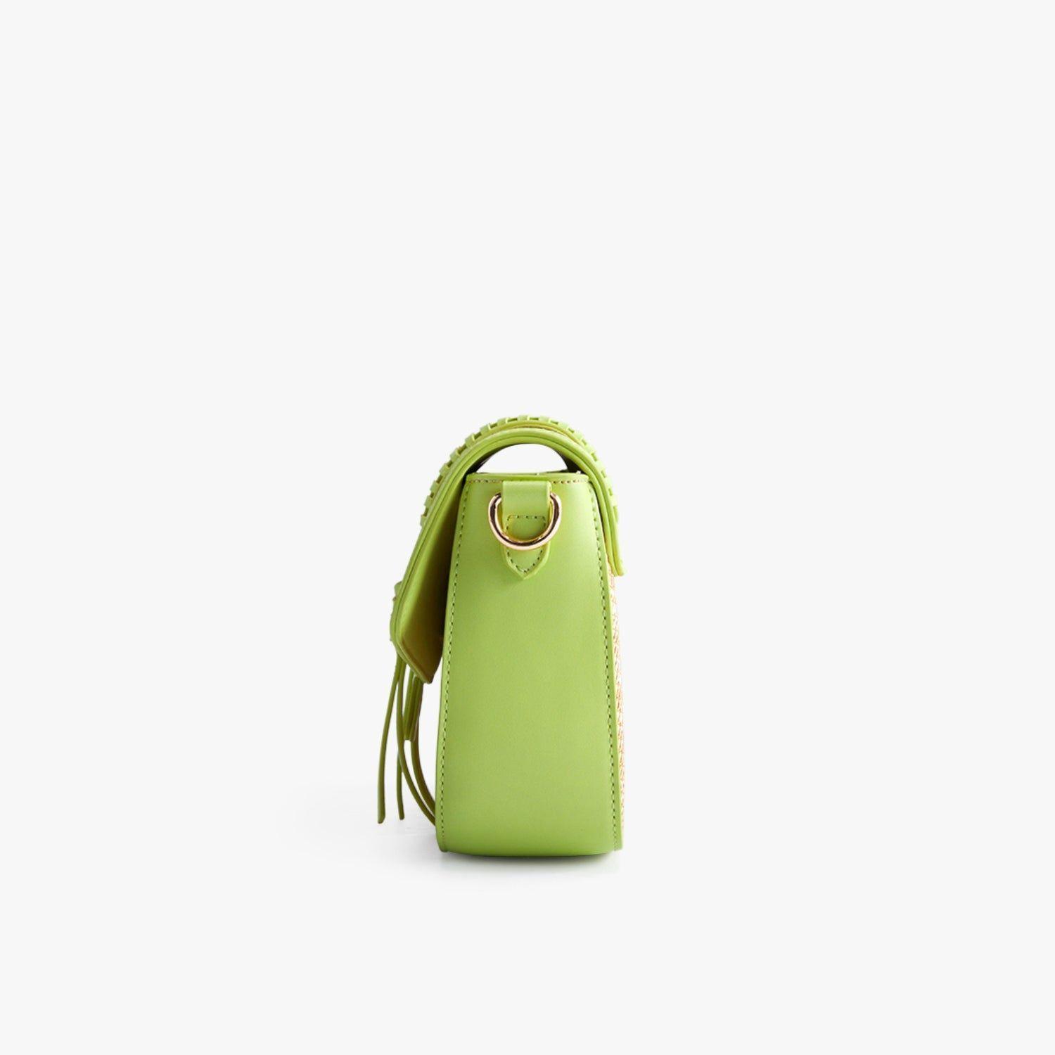 Ecosusi Cartera Bandolera Marina de Rafia Natural Verde-4