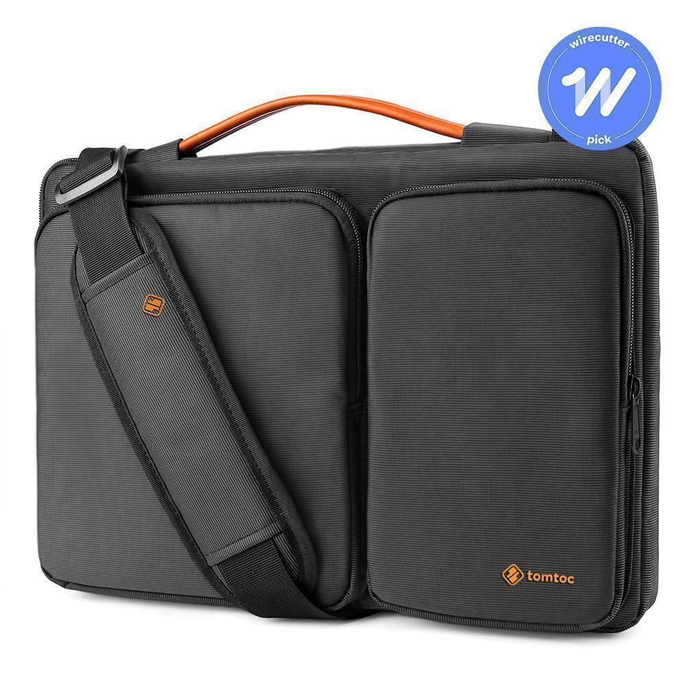 TOMTOC- BOLSO DE HOMBRO A42 PARA NOTEBOOK/MACBOOK 14''- NEGRO-1