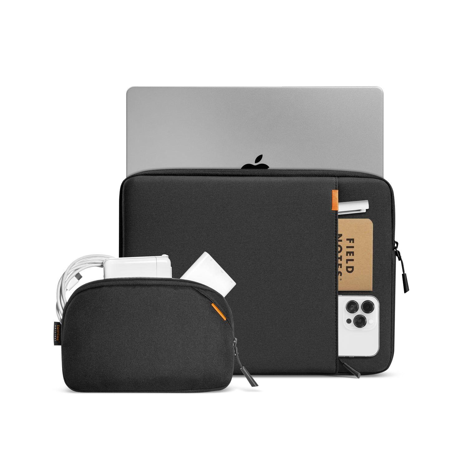 Tomtoc Funda Defender-A13 para MacBook Neo / Air / Pro de 13" con organizador Negro-1