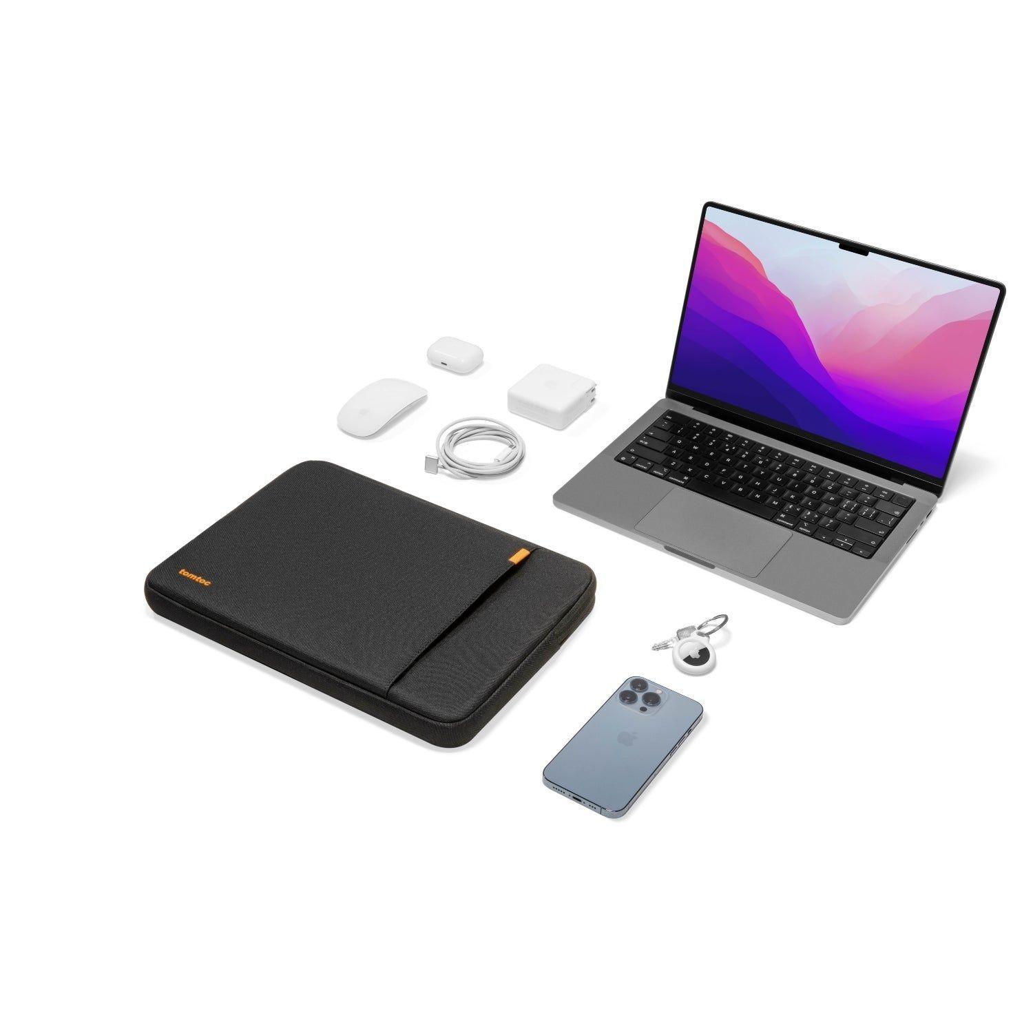 Tomtoc Funda Defender-A13 para MacBook Neo / Air / Pro de 13" con organizador Negro-9