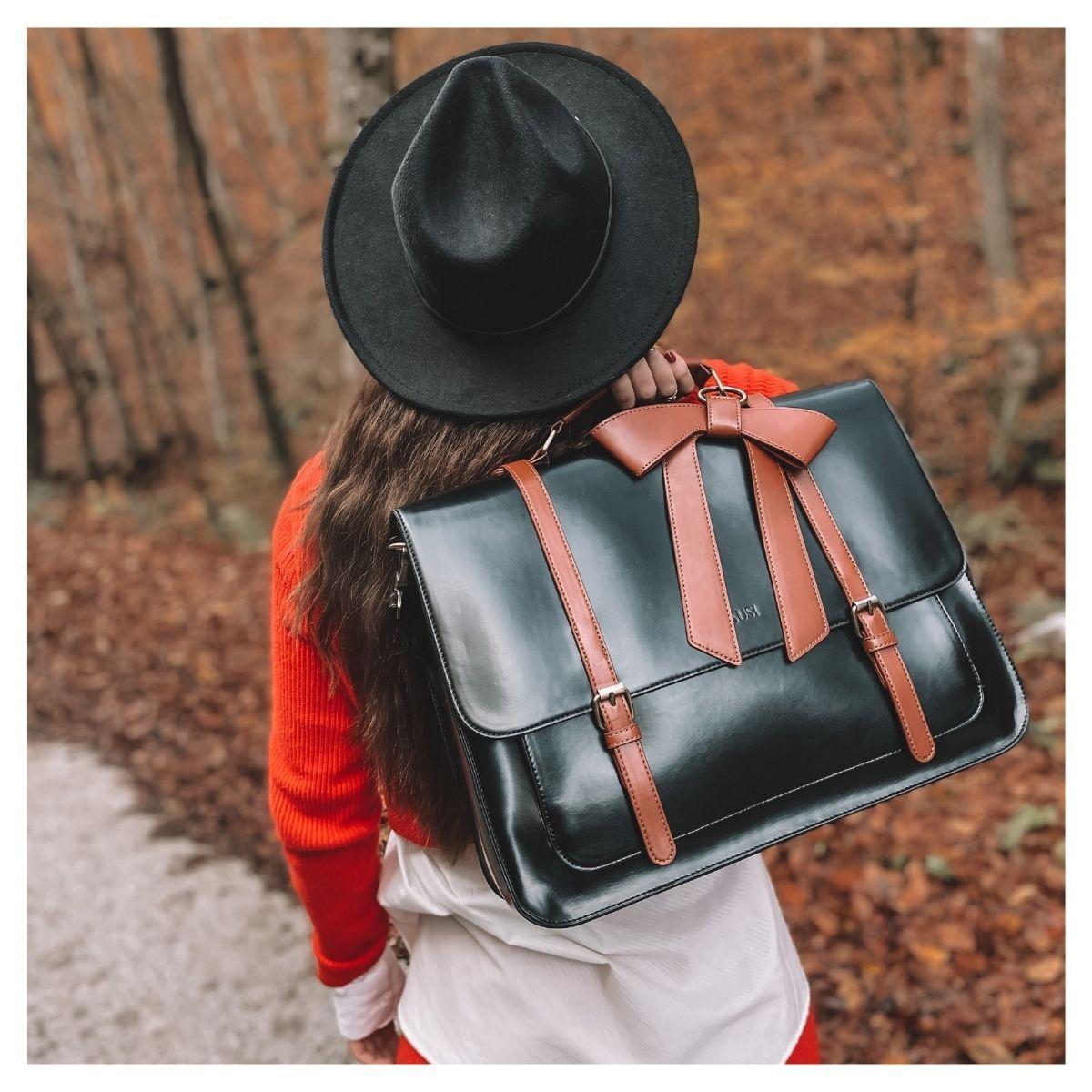 Ecosusi Maletín Bow Clásico para Notebook 15.6" - Negro-5