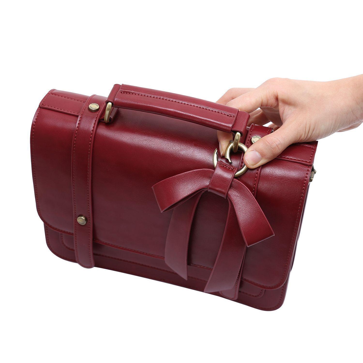 Ecosusi Maletín Bandolera con Lazo Summer Garden Romance - Burdeo-3