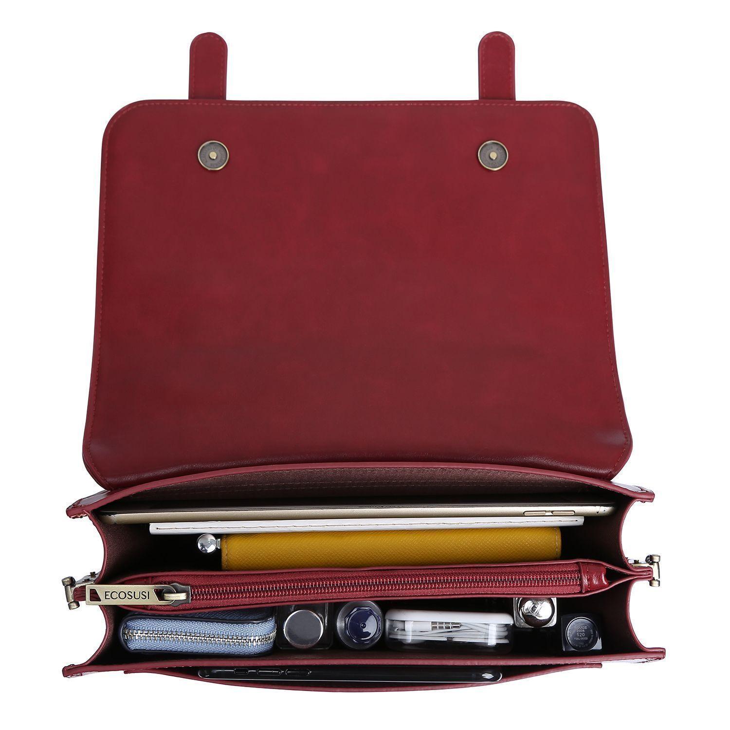 Ecosusi Maletín Bandolera con Lazo Summer Garden Romance - Burdeo-4