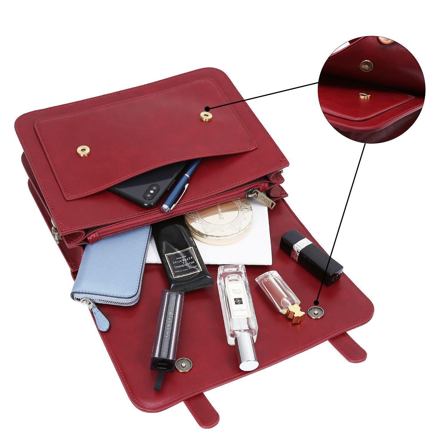 Ecosusi Maletín Bandolera con Lazo Summer Garden Romance - Burdeo-5