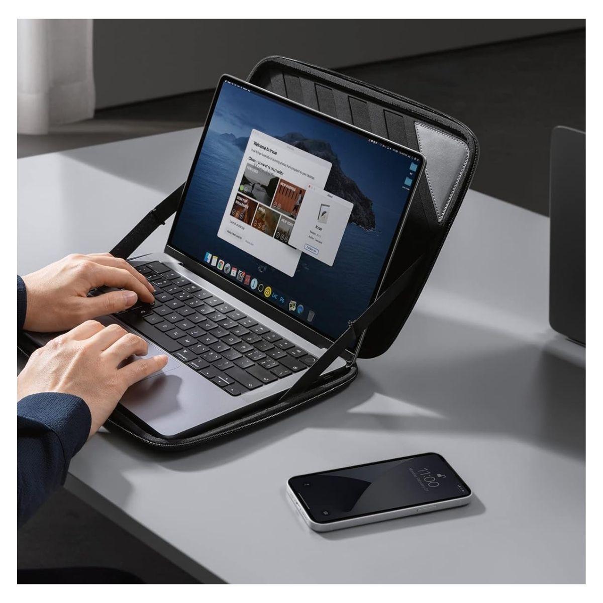 Tomtoc Estuche Portafolio FancyCase-A06 Macbook Pro M2/M1 14" - Negro-1