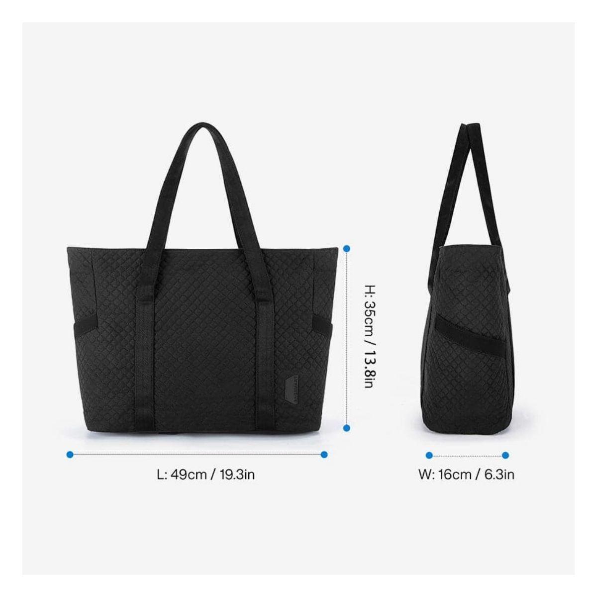 Bagsmart Bolso Tote Extra Grande Bonchemin 15.6" - Negro Tejido-4