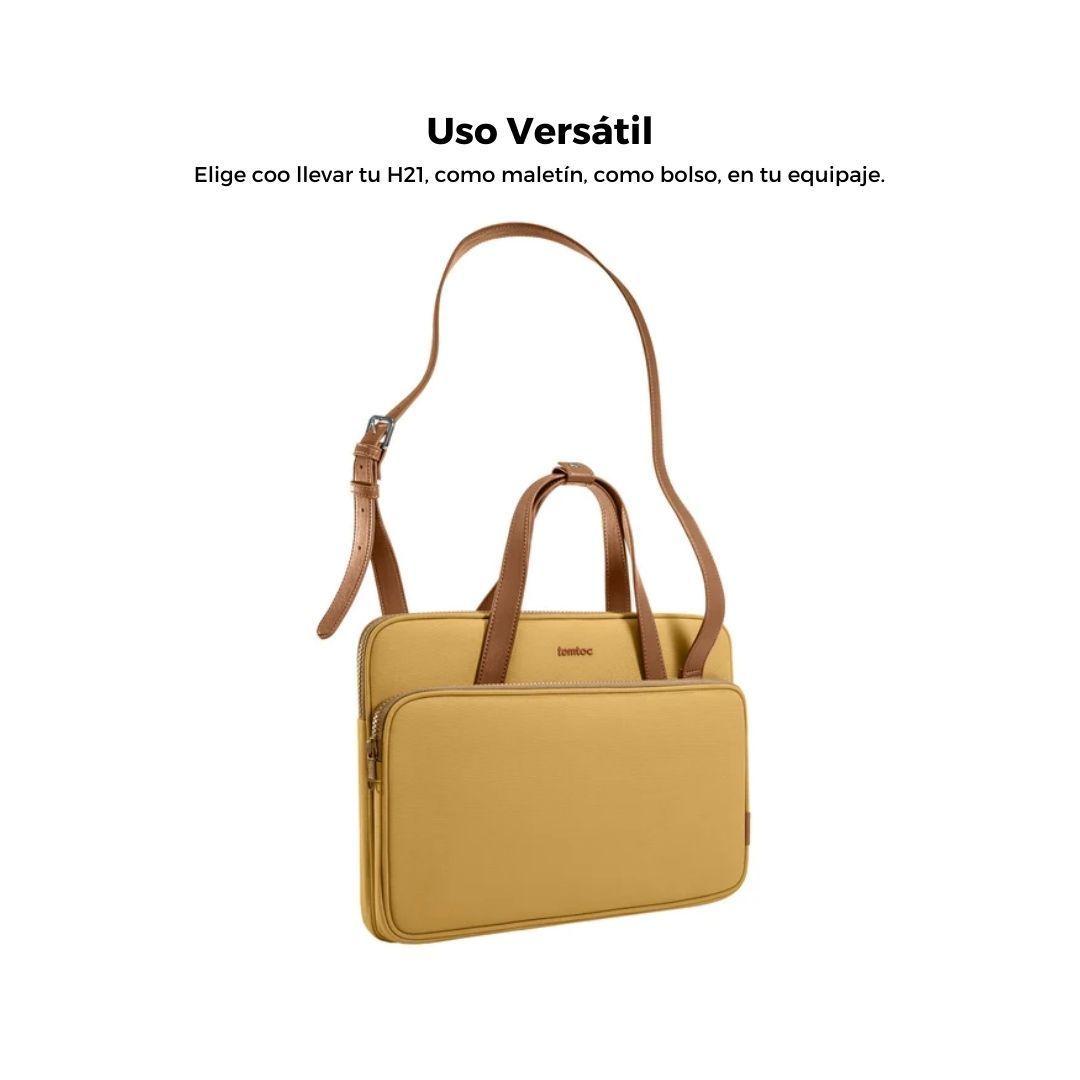 Tomtoc Bolso de Hombro Premium H22 para Macbook Pro de 14" - Naranja-1