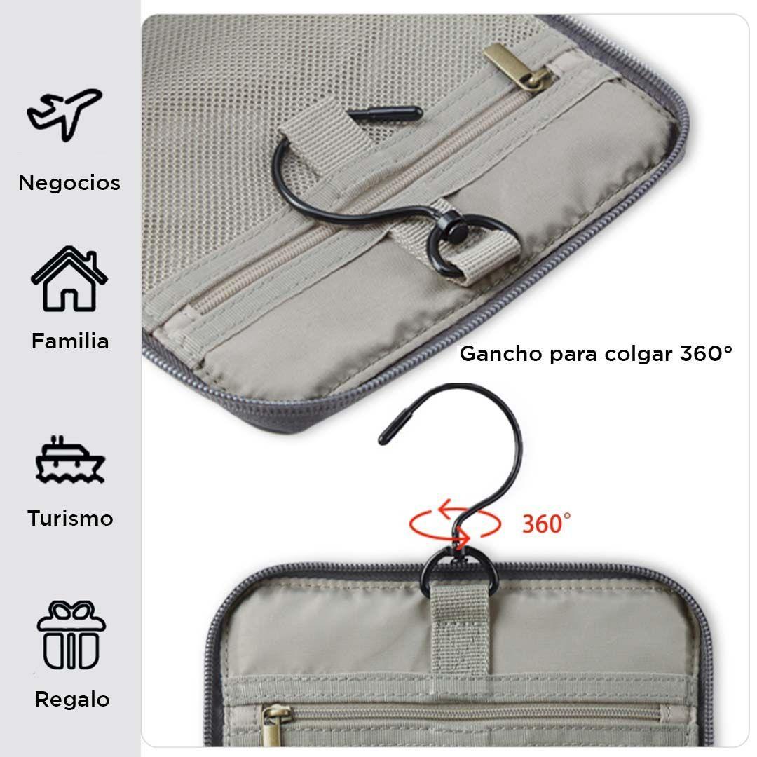 Bagsmart neceser de viaje en piel Dopp - Gris-4