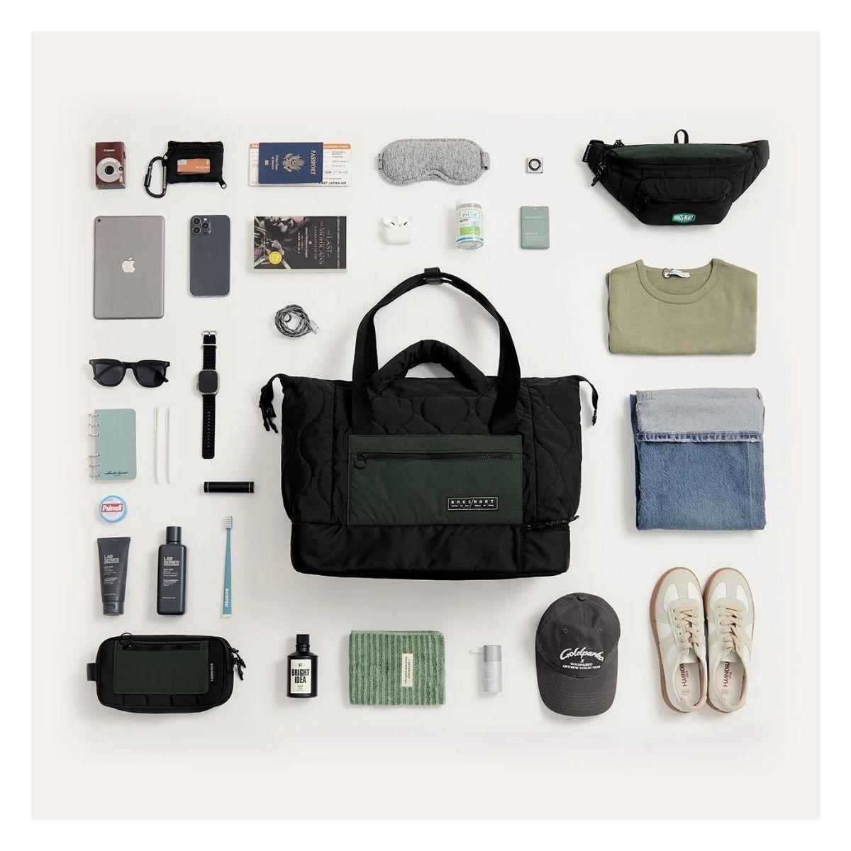 Bagsmart Bolso de Viaje Paz 34 L con Bolsillos Laptop 15,6” y Zapatos Negro-4