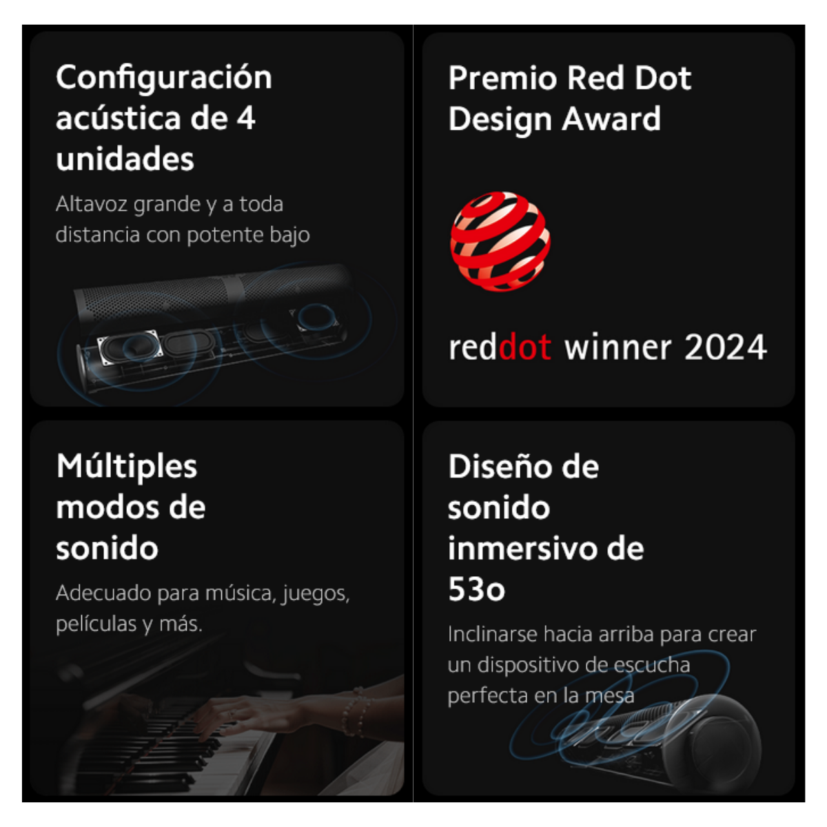 Xiaomi Barra de Sonido Desktop Speaker Parlante RGB Gris Oscuro-4