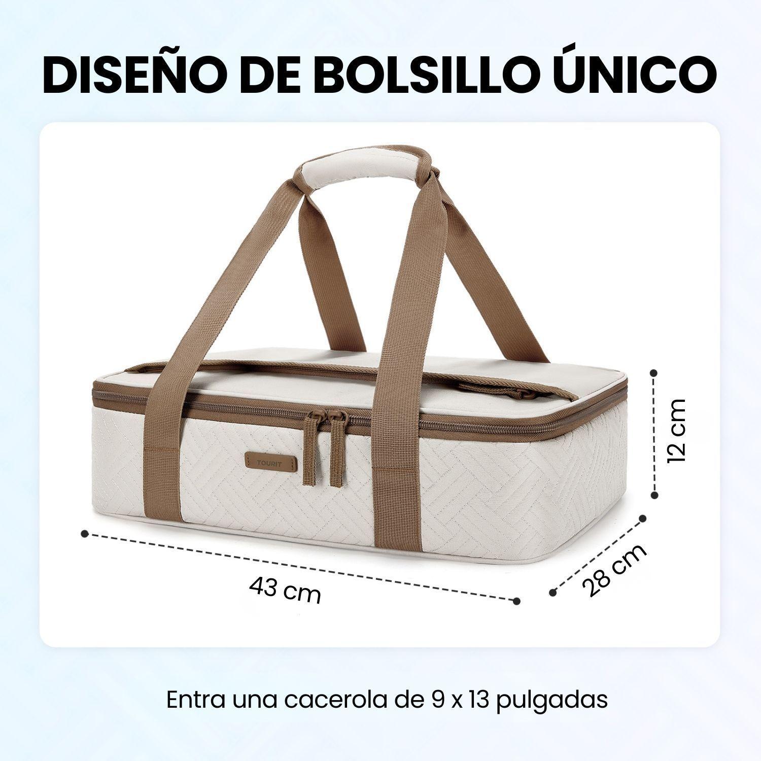 Tourit Bolsa Térmica Comida 23x33cm Impermeable Beige-7