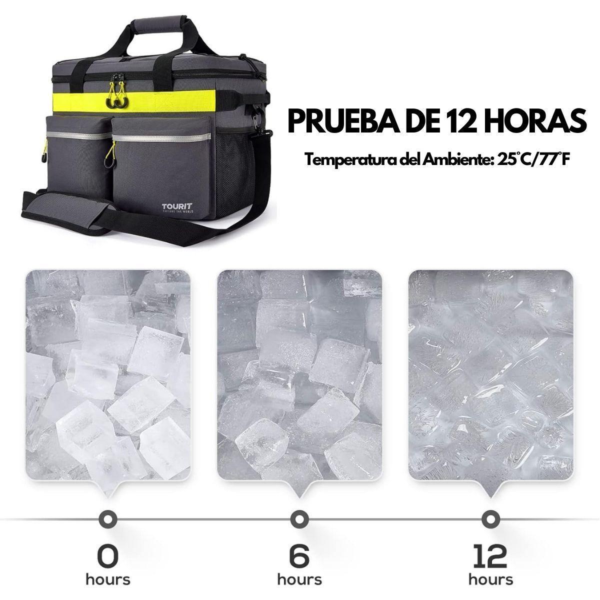 Tourit Cooler Bag Enfriador Aislado Portátil 46 Latas - Gris Oscuro-4