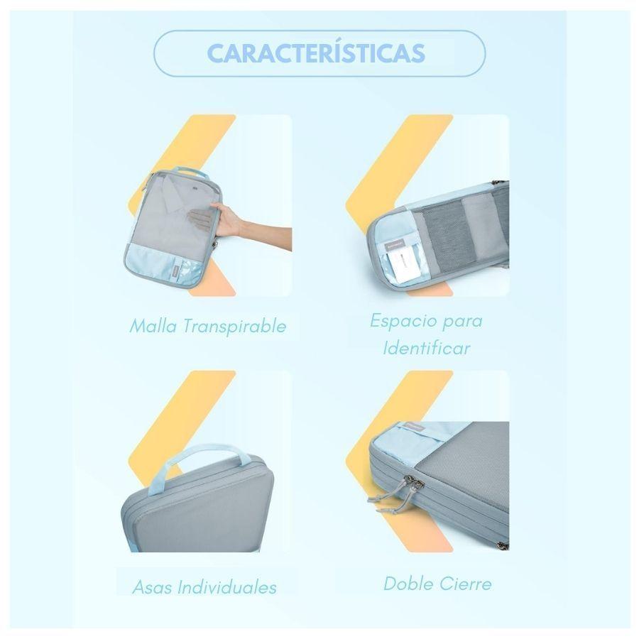 Bagsmart Organizadores de Equipaje con Compresión 6 pzs Celeste-4