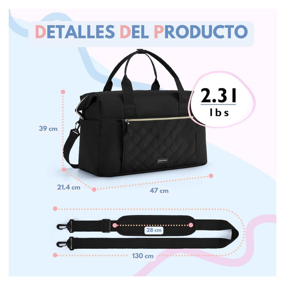 Mommore Bolso Maternal para Hospital Set 4 Piezas 39L - Negro-4
