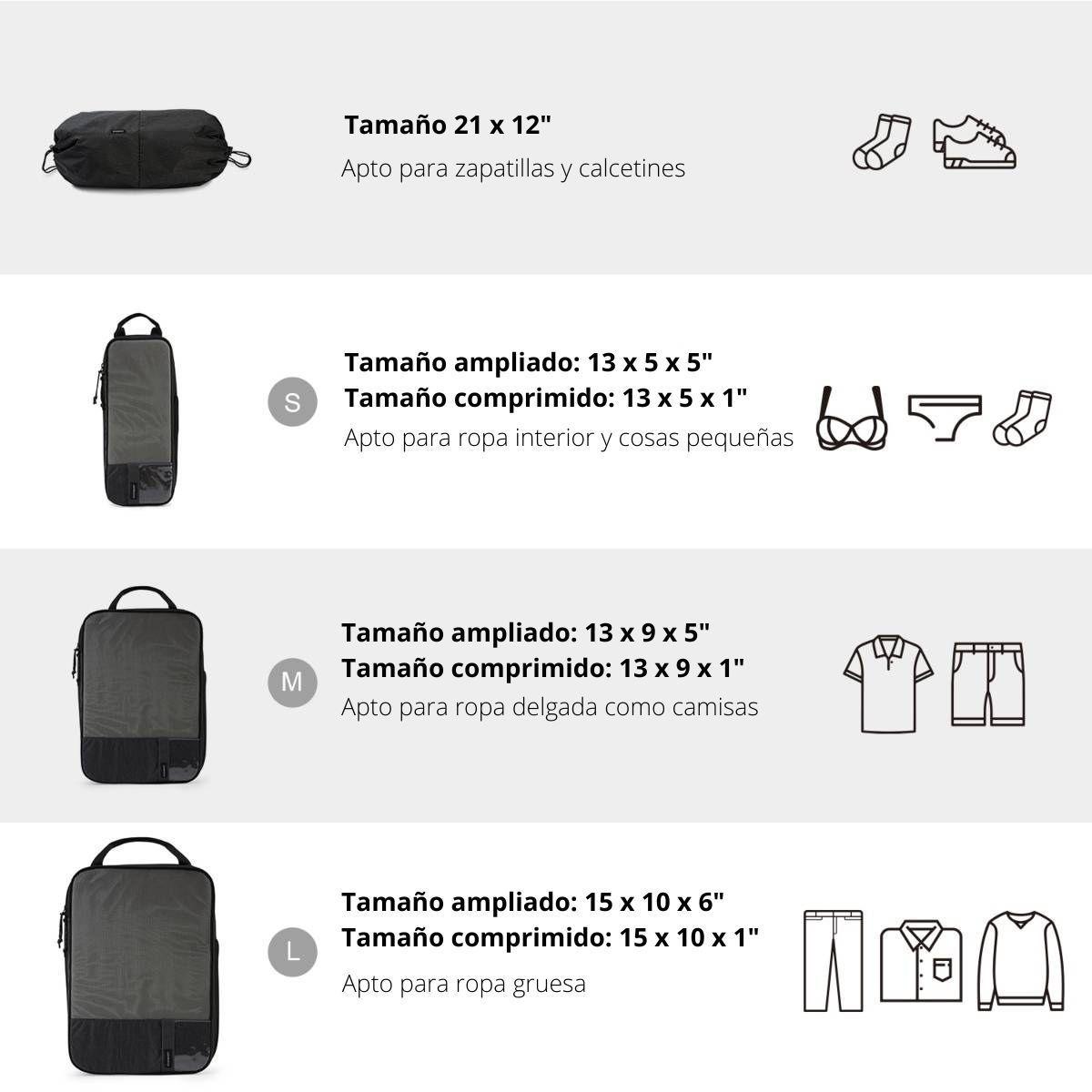 Bagsmart Kit de organizadores de embajale 4 en 1 - Negro-7