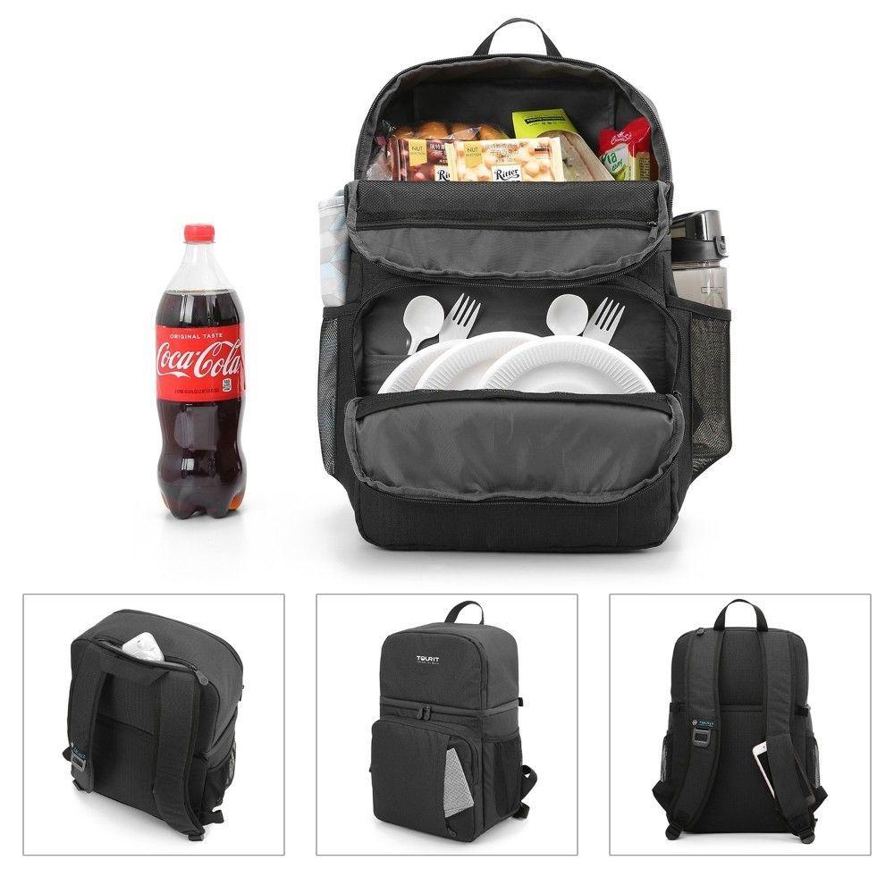 TOURIT Mochila térmica doble cubierta 28L - Negro-6