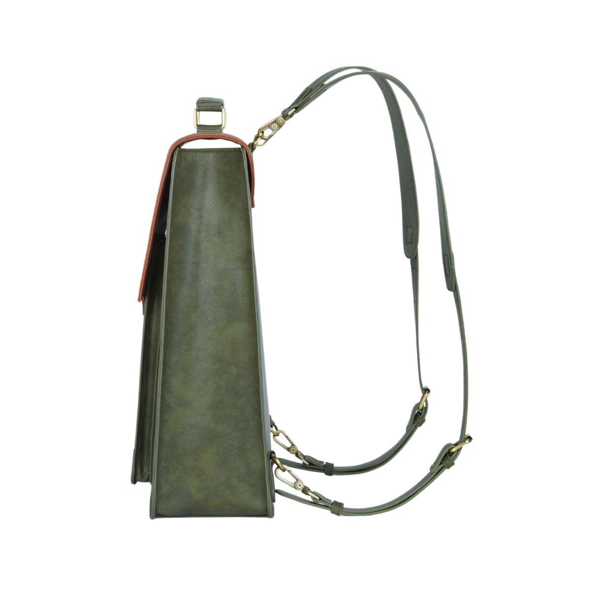 Ecosusi Mochila Vintage Aria para Notebook 14 y MacBook 15.6” - Verde Oliva-6